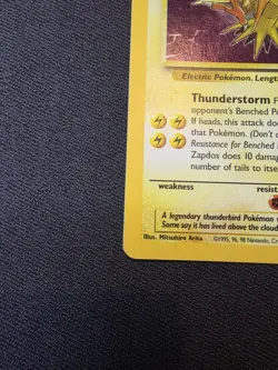 Pokemon Zapdos Holo Card Fossil 15/62 Near Mint Condition 1999 - Image 5