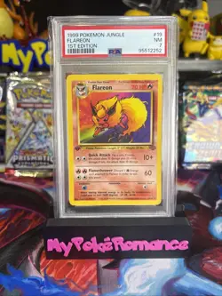 1999 Flareon 1st Edition Jungle #19 PSA 7 Pokemon TCG - Image 1