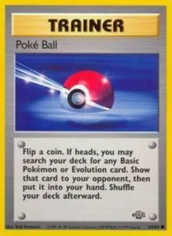 Poke Ball 64/64 Common Unlimited Edition Jungle Pokemon TCG Near Mint Condition - Image 1