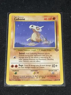 Pokemon WOTC Cubone 50/64 Jungle Set Unlimited Common NM - Near Mint! - Image 1