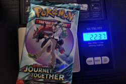 Heavy 22.37 Gram Pokemon Journey Together Booster Pack Sealed - Image 1