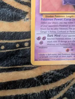 GENGAR 20/62 Pokemon Fossil Set Card Vintage LP Wizards 1999 - Image 3