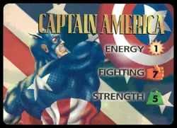 Captain America 1995 Fleer Marvel Overpower 3-Stat Character Card TCG - Image 1