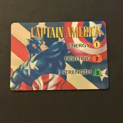 *** CAPTAIN AMERICA 3-Stat Character Card NEVER PLAYED *** Marvel Overpower CCG - Image 1
