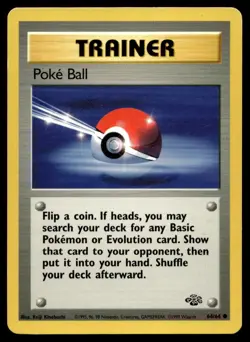 Poke Ball 64/64 Pokemon Card Jungle Common Trainer Lightly Played V2 - Image 1