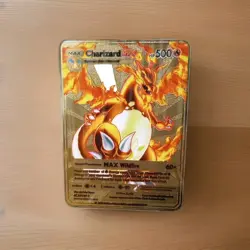 GOLD FOUR CHARIZARD VMAX Metal POKEMON CARDs With A CASE - Image 2