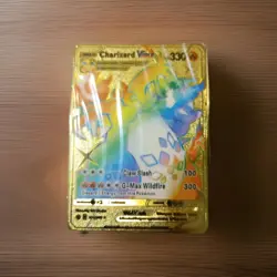 GOLD FOUR CHARIZARD VMAX Metal POKEMON CARDs With A CASE - Image 3