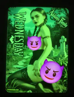 Wednesday Addams Custom Glow In The Dark Waifu Card Fan Art 2 - Image 2