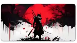 Samurai design TCG Playmat 60x36cm Neoprene Stitched Edges Pokemon MTG - Image 1