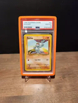 1999 POKEMON GAME BASE SET #52 MACHOP PSA 10 GEM MINT - Image 1