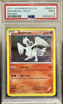 Pokemon Reshiram Black & White Black Star Holo Promo BW004 PSA 9 MINT - Image 1