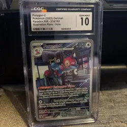 Pokemon German Porygon-Z 214/182 2023 Illustration Rare Holo Grade GEM MINT 10 - Image 1