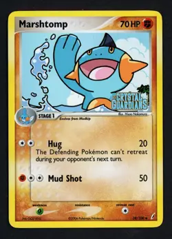 Marshtomp 38/100 Reverse Crystal Guardians Reverse Holofoil Uncommon Pokemon TCG - Image 1