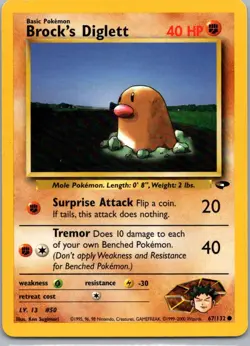 Pokemon TCG Brocks Diglett 67/132 Gym Challenge MP - Image 1
