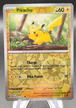 Pokemon Pikachu Reverse Holo 25/165 Pokemon Scarlet & Violet 151 - Image 1