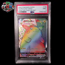 2020 POKEMON SWORD & SHIELD VIVID VOLTAGE SECRET FULL ART - PIKACHU VMAX PSA 9 - Image 1