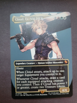 Cloud, Ex-SOLDIER Borderless Commander: Final Fantasy MTG NM - Image 1