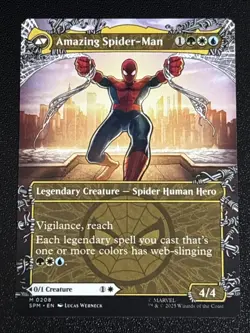 MTG Universes Beyond: Spider-man Peter Parker Borderless 0208 NM Mythic - Image 2