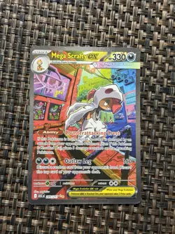 Pokemon Mega Scrafty EX Holo Rare Card 285/217 Dark Type Nintendo TCG - Image 1