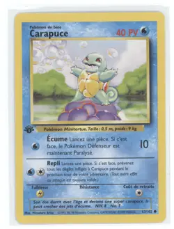 1999 Pokemon 1st Edition Base Set German Squirtle (Carapuce) 1st Edition #63/102 - Image 1
