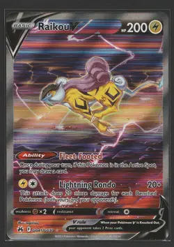 Raikou V GG41/GG70 Crown Zenith: Galarian Gallery Holo Pokemon TCG SWSH - Image 1
