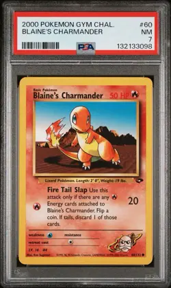 PSA 7 2000 POKEMON GYM CHALLENGE 60 BLAINE'S CHARMANDER - Image 1