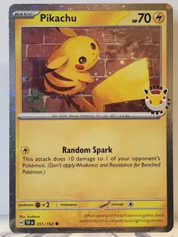 *STAMPED* Pikachu 051/162 Pokemon Day 2026 30th Anniversary Promo Cosmos Holo - Image 1