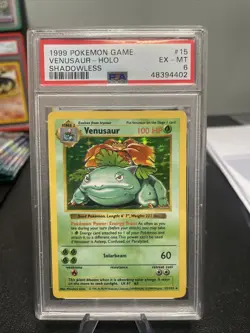 1999 Pokemon Base Set Venusaur Holo Rare Shadowless 15/102 PSA 6 - Image 1