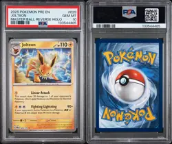 2025 POKEMON PRE EN-PRISMATIC EVOLUTIONS MASTER BALL REVERSE HOLO JOLTEON PSA 10 - Image 3