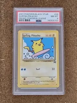 PSA 8 - 2001 Surfing Pikachu - Pokemon League Black Star Promo - Image 1