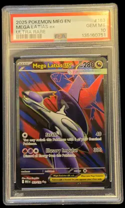 2025 Pokemon Mega Latias EX Mega Evolution Ultra Rare 163/132 PSA 10 - Image 1