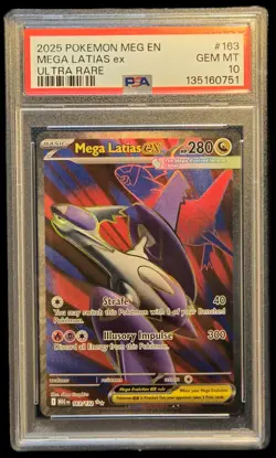2025 Pokemon Mega Latias EX Mega Evolution Ultra Rare 163/132 PSA 10 - Image 2