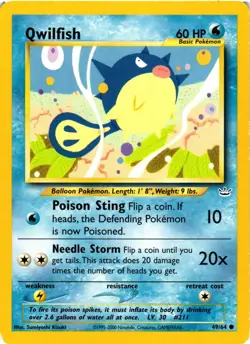 Pokemon TCG Qwilfish 49/64 Neo Revelation Common Unlimited LP - Image 1