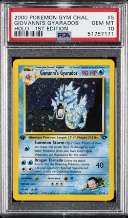 2000 POKEMON GYM CHALLENGE HOLO-1ST ED #5 GIOVANNI'S GYARADOS PSA 10 - Image 1