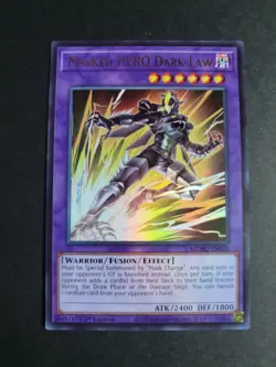 Masked HERO Dark Law MZMU-EN070 Ultra Rare Yugioh Maze of Muertos - Image 1