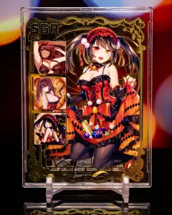 Kurumi Tokisaki Date a Live Goddess Story SGR #/200 Custom Gold Metal Card Waifu - Image 1
