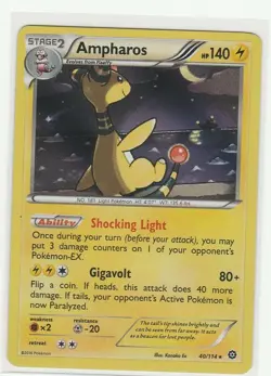 Pokemon XY Steam Siege - Ampharos 40/114 - Holo Card - Image 1
