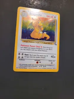 Dragonite - 4/62 - Pokemon Fossil Unlimited Holo Rare Card WOTC MP - Image 2