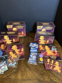 Pokemon Obsidian Flames Elite Trainer Box Lot x2 Open Incomplete Cards Dice - Image 1