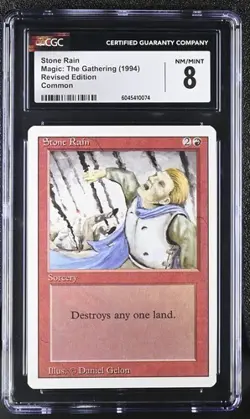 MTG Magic The Gathering Stone Rain 1994 Revised Edition CGC 8 - Image 1