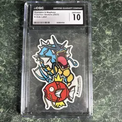 CGC GEM MINT 10 Gyarados & Magikarp B-Side Label Pokemon Stickers 2023 Japan - Image 1