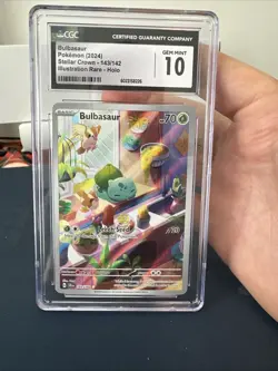 CGC 10 GEM MINT Bulbasaur 143/142 Stellar Crown Illustration Rare Holo Pokemon - Image 1