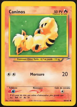 Carte Pokemon Caninos 68/105 Neo Destiny Francais - Image 1