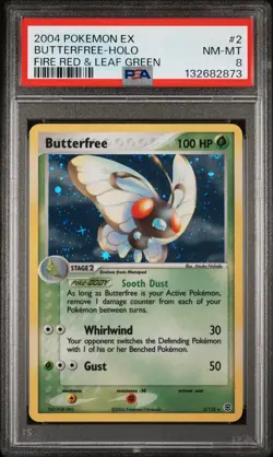 2004 POKEMON EX FIRE RED & LEAF GREEN #2 BUTTERFREE-HOLO PSA 8 - Image 1