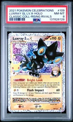 2021 POKEMON CELEBRATIONS CLASSIC COLL #109 LUXRAY GL LV.X-HOLO PSA 8 - Image 1