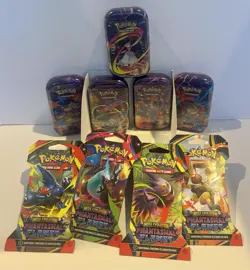 Pokemon Mega Evolution Mini Tin Lot Of All (5) & (4) Phantasmal Flames Packs-New - Image 1