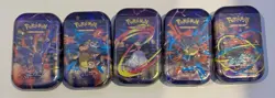 Pokemon Mega Evolution Mini Tin Lot Of All (5) & (4) Phantasmal Flames Packs-New - Image 2