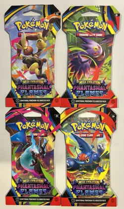 Pokemon Mega Evolution Mini Tin Lot Of All (5) & (4) Phantasmal Flames Packs-New - Image 4
