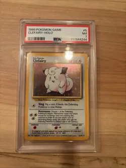 Clefairy 1999 Pokemon Base Set Unlimited Holo Rare 5/102 PSA 7 - Image 1