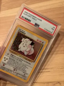 Clefairy 1999 Pokemon Base Set Unlimited Holo Rare 5/102 PSA 7 - Image 2